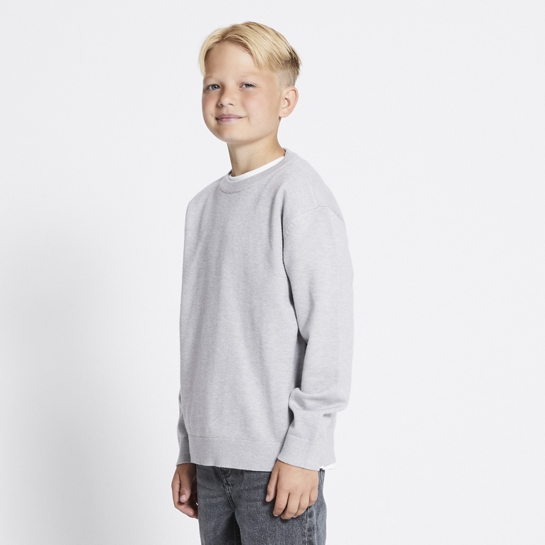 Fine-knit sweater "Ruben star" Grey Melange